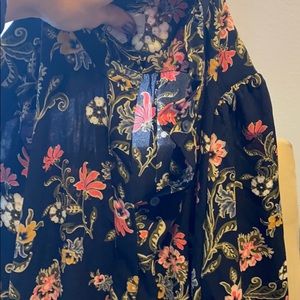 Loft black shirt with flowers